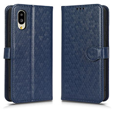 Leather Case Stands Flip Cover Holder C01X for Sharp Simple Sumaho 6 Blue