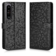 Leather Case Stands Flip Cover Holder C01X for Sony Xperia 1 IV Black