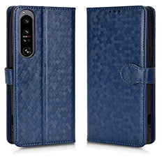 Leather Case Stands Flip Cover Holder C01X for Sony Xperia 1 IV Blue
