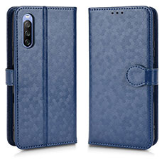 Leather Case Stands Flip Cover Holder C01X for Sony Xperia 10 III Lite Blue