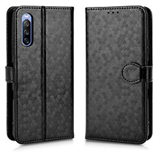 Leather Case Stands Flip Cover Holder C01X for Sony Xperia 10 III SO-52B Black