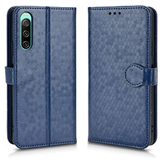 Leather Case Stands Flip Cover Holder C01X for Sony Xperia 10 IV SO-52C Blue