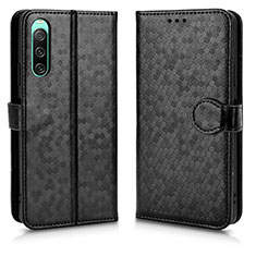 Leather Case Stands Flip Cover Holder C01X for Sony Xperia 10 IV SOG07 Black