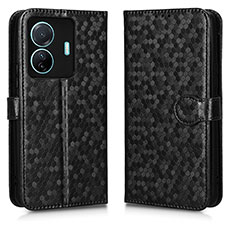 Leather Case Stands Flip Cover Holder C01X for Vivo T1 5G Black