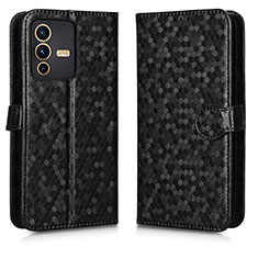 Leather Case Stands Flip Cover Holder C01X for Vivo V23 Pro 5G Black