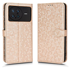 Leather Case Stands Flip Cover Holder C01X for Vivo X Note Gold