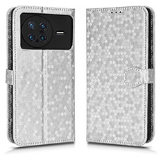 Leather Case Stands Flip Cover Holder C01X for Vivo X Note Silver