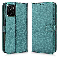 Leather Case Stands Flip Cover Holder C01X for Vivo Y01 Green