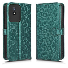 Leather Case Stands Flip Cover Holder C01X for Vivo Y11 (2023) Green