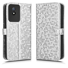 Leather Case Stands Flip Cover Holder C01X for Vivo Y11 (2023) Silver