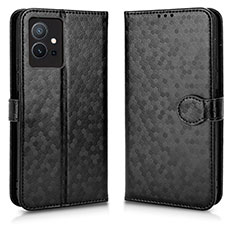 Leather Case Stands Flip Cover Holder C01X for Vivo Y33e 5G Black