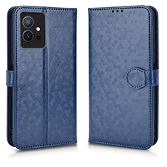 Leather Case Stands Flip Cover Holder C01X for Vivo Y33e 5G Blue