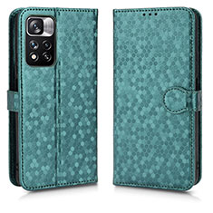 Leather Case Stands Flip Cover Holder C01X for Xiaomi Mi 11i 5G (2022) Green