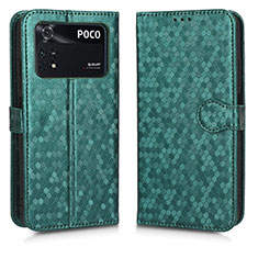 Leather Case Stands Flip Cover Holder C01X for Xiaomi Poco M4 Pro 4G Green