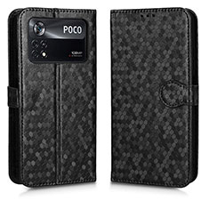 Leather Case Stands Flip Cover Holder C01X for Xiaomi Poco X4 Pro 5G Black
