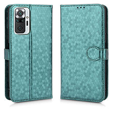 Leather Case Stands Flip Cover Holder C01X for Xiaomi Redmi Note 10 Pro 4G Green