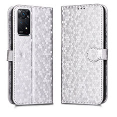 Leather Case Stands Flip Cover Holder C01X for Xiaomi Redmi Note 11 Pro 5G Silver