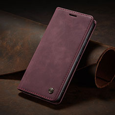 Leather Case Stands Flip Cover Holder C02S for Google Pixel 6a 5G Red Wine