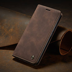 Leather Case Stands Flip Cover Holder C02S for Oppo Reno10 Pro 5G Brown