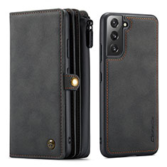Leather Case Stands Flip Cover Holder C02S for Samsung Galaxy S24 5G Black