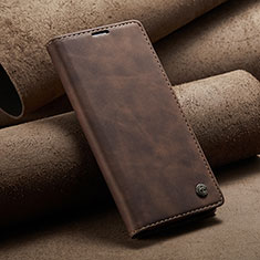 Leather Case Stands Flip Cover Holder C02S for Xiaomi POCO M3 Pro 5G Brown