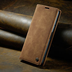 Leather Case Stands Flip Cover Holder C02S for Xiaomi Redmi Note 12 4G Light Brown