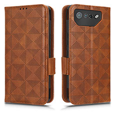 Leather Case Stands Flip Cover Holder C02X for Asus ROG Phone 7 Pro Brown