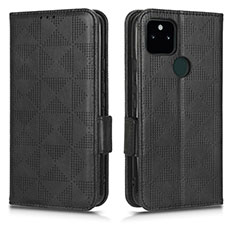 Leather Case Stands Flip Cover Holder C02X for Google Pixel 5a 5G Black