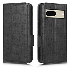 Leather Case Stands Flip Cover Holder C02X for Google Pixel 7 5G Black