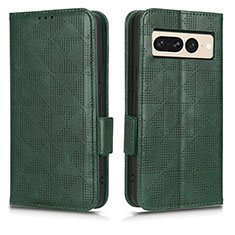 Leather Case Stands Flip Cover Holder C02X for Google Pixel 7 Pro 5G Green