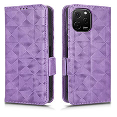 Leather Case Stands Flip Cover Holder C02X for Huawei Enjoy 50z Purple