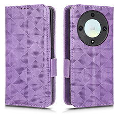 Leather Case Stands Flip Cover Holder C02X for Huawei Honor Magic5 Lite 5G Purple