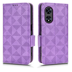 Leather Case Stands Flip Cover Holder C02X for Huawei Honor X5 Plus Purple