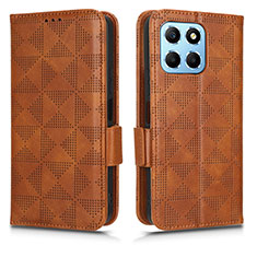 Leather Case Stands Flip Cover Holder C02X for Huawei Honor X6 5G Brown