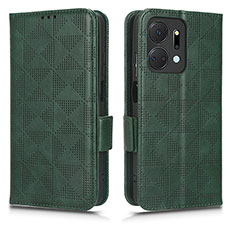 Leather Case Stands Flip Cover Holder C02X for Huawei Honor X7a Green