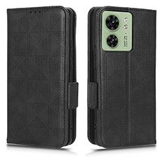 Leather Case Stands Flip Cover Holder C02X for Motorola Moto Edge (2023) 5G Black
