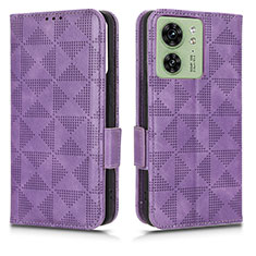 Leather Case Stands Flip Cover Holder C02X for Motorola Moto Edge (2023) 5G Purple