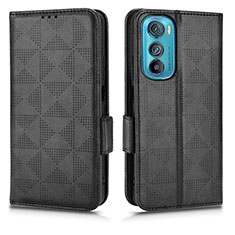 Leather Case Stands Flip Cover Holder C02X for Motorola Moto Edge 30 5G Black