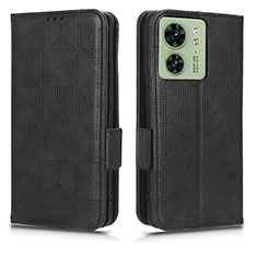 Leather Case Stands Flip Cover Holder C02X for Motorola Moto Edge 40 5G Black