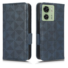 Leather Case Stands Flip Cover Holder C02X for Motorola Moto Edge 40 5G Blue