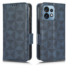 Leather Case Stands Flip Cover Holder C02X for Motorola Moto Edge 40 Pro 5G Blue