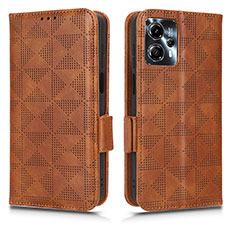 Leather Case Stands Flip Cover Holder C02X for Motorola Moto G23 Brown