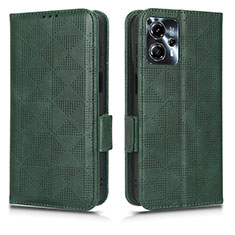 Leather Case Stands Flip Cover Holder C02X for Motorola Moto G23 Green