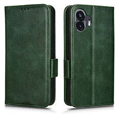 Leather Case Stands Flip Cover Holder C02X for Nothing Phone 2 Green