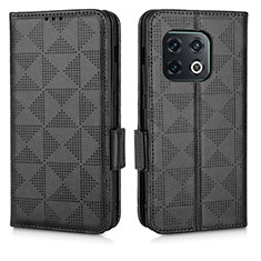 Leather Case Stands Flip Cover Holder C02X for OnePlus 10 Pro 5G Black