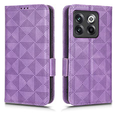 Leather Case Stands Flip Cover Holder C02X for OnePlus Ace Pro 5G Purple