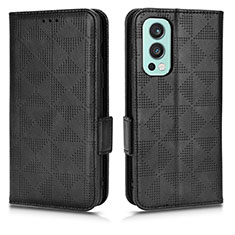 Leather Case Stands Flip Cover Holder C02X for OnePlus Nord 2 5G Black