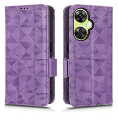 Leather Case Stands Flip Cover Holder C02X for OnePlus Nord CE 3 5G Purple