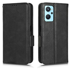 Leather Case Stands Flip Cover Holder C02X for Oppo K10 4G Black