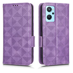 Leather Case Stands Flip Cover Holder C02X for Oppo K10 4G Purple